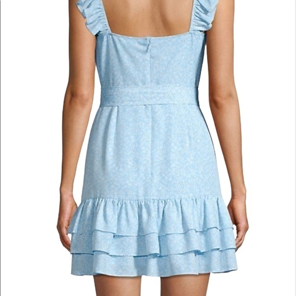 Lilkely Charlotte Ruffled Women’s Blue Belted Mini Dress Sz 12 NWT - Picture 4 of 16